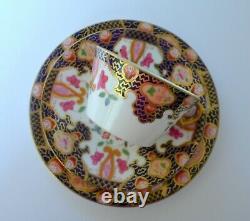 Antique English Spode Imari Style Cups & Saucers Dessert Plates Set For 4