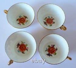 Antique English Spode Imari Style Cups & Saucers Dessert Plates Set For 4
