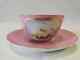 Antique European Porcelain Pink Hand Paintede Tee Cup 1930s