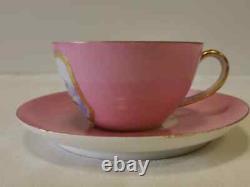 Antique European Porcelain Pink Hand paintede Tee Cup 1930s