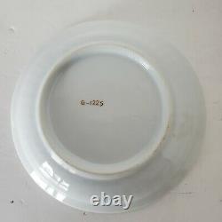 Antique European Tea Cup Saucer Gold White Embossed Stripe Porcelain G-1225