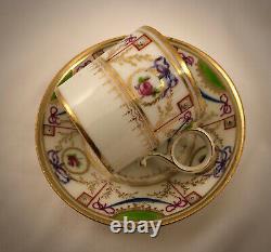 Antique Faubourg Paris Tea Cup & Saucer, 18th C