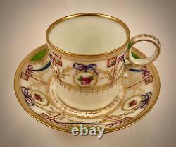 Antique Faubourg Paris Tea Cup & Saucer, 18th C