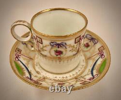 Antique Faubourg Paris Tea Cup & Saucer, 18th C