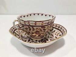Antique Fischer & Mieg Royal Vienna Style Raspberry Floral Tea Cup Saucer