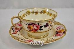 Antique Floral Teacup & Saucer with Gold Trim Detail Vintage Tea Party Set