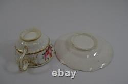 Antique Floral Teacup & Saucer with Gold Trim Detail Vintage Tea Party Set