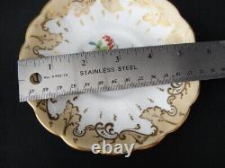 Antique Floral With gold Leaf Scroll Estate Tea Cup & Saucer Really Lovely