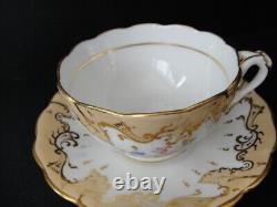 Antique Floral With gold Leaf Scroll Estate Tea Cup & Saucer Really Lovely
