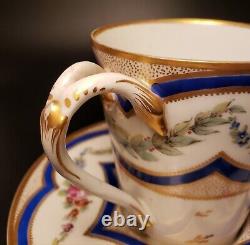 Antique French 18th Century Sèvres Hand Painted Teacup with Saucer, circa 1778