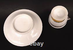Antique French Empire Old Paris Porcelain Dragon Handle Gold Coffee Cup Saucer