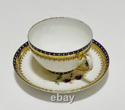 Antique French Limoges Tea Cup Style Sevres Porcelain Royal Crowns Monograms