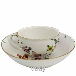 Antique German Frankenthal Carl Theodore Hard Paste Porcelain Teacup & Plate