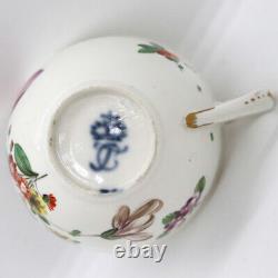 Antique German Frankenthal Carl Theodore Hard Paste Porcelain Teacup & Plate