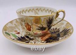 Antique Gilt Imari Style Porcelain Tea Cup and Tea Bowl Saucer