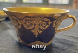 Antique Gold Teacup & Saucer with Raised Gold and Gold Interior Haviland