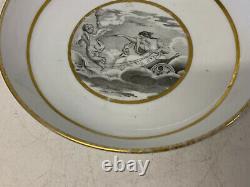 Antique Grisaille Painted Tea Cup / Bowl & Saucer with Cupid & Flora Carriage Dec