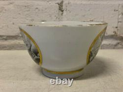 Antique Grisaille Painted Tea Cup / Bowl & Saucer with Cupid & Flora Carriage Dec