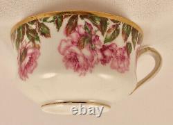 Antique Haviland Limoges Tea Cup & Saucer, Vibrant Drop Rose