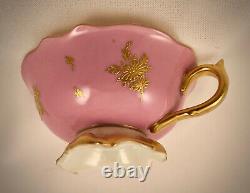 Antique Hirsch Dresden Tea Cup & Saucer, Scenic, Elaborate Gilding