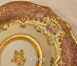 Antique Hirsch Dresden Tea Cup & Saucer, Scenic, Elaborate Gilding