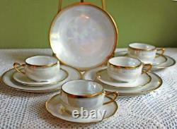 Antique Hutschenreuther Tea Cup, Saucer, Dessert Plate Set of 4