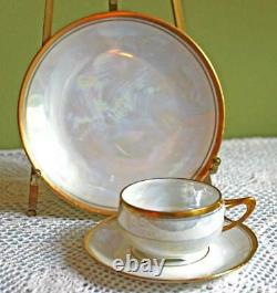 Antique Hutschenreuther Tea Cup, Saucer, Dessert Plate Set of 4