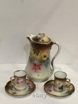 Antique J&C Bavaria Louise Porcelain 9 Server & 2 Tea Cup & Saucer Germany