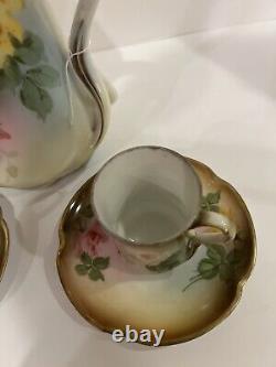 Antique J&C Bavaria Louise Porcelain 9 Server & 2 Tea Cup & Saucer Germany