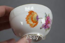 Antique KPM Berlin Hand Painted KPM74 Floral Butterfly & Gold Tea Cup & Saucer G