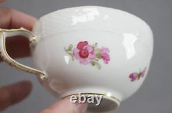 Antique KPM Berlin Hand Painted KPM74 Floral Butterfly & Gold Tea Cup & Saucer G
