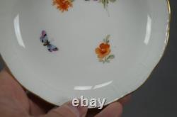 Antique KPM Berlin Hand Painted KPM74 Floral Butterfly & Gold Tea Cup & Saucer G
