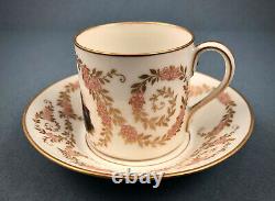 Antique KPM Tea Cup & Saucer, Scenic, Jeweled