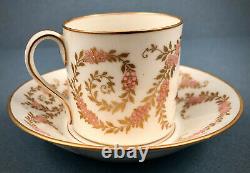 Antique KPM Tea Cup & Saucer, Scenic, Jeweled