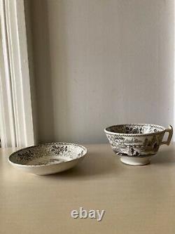 Antique Limoges Style Tea cup and saucer Old Paris Porcelain Rare Vintage
