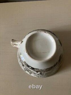 Antique Limoges Style Tea cup and saucer Old Paris Porcelain Rare Vintage