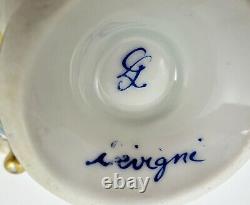 Antique Limoges Tea Cup & Saucer, Heart Shaped