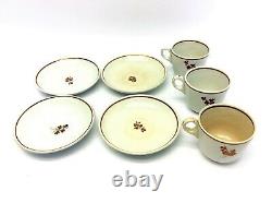 Antique Lot Mellor Taylor & Co England Warranted Stone China Teacups Saucers