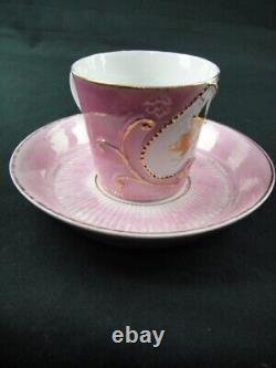 Antique Made in Germany Tiny Pink Tea Cup & Saucer (1895)