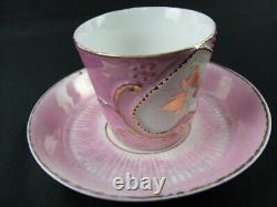 Antique Made in Germany Tiny Pink Tea Cup & Saucer (1895)