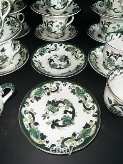 Antique Mason's Chartreuse 11 Tea Coffee Cups 11 Saucers England