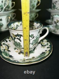 Antique Mason's Chartreuse 11 Tea Coffee Cups 11 Saucers England