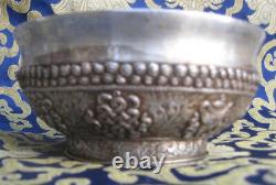Antique Master Quality Handmade 92.5% Silver Tibetan Tea Cup, Nepal