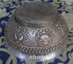 Antique Master Quality Handmade 92.5% Silver Tibetan Tea Cup, Nepal