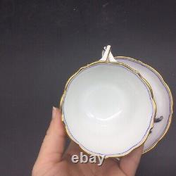 Antique Meissen Blue Gold Rich Onion Tea Cup Saucer Set Crossed Swords