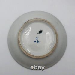 Antique Meissen Cup & Saucer From 1800s Rare Hand Painted Green/Gold With Face