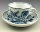 Antique Meissen Germany Blue Onion Floral Tea Cup And Saucer