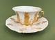 Antique Meissen Gold Gilt Acanthus Leaf Mocha Demitasse Tea Cup & Saucer