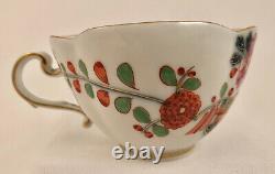 Antique Meissen Imari Style Tea Cup & Saucer, Quatrefoil