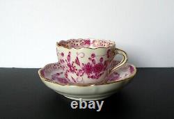 Antique Meissen Indian Flower Demitasse Cup & Saucer Set #2